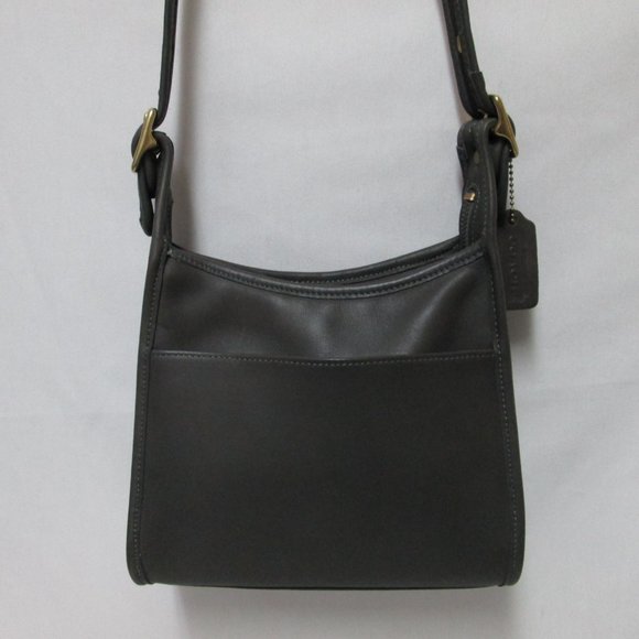 Coach Vintage Legacy 9997 gray Leather Crossbody Shoulder Bag Purse front pocket - Picture 1 of 12